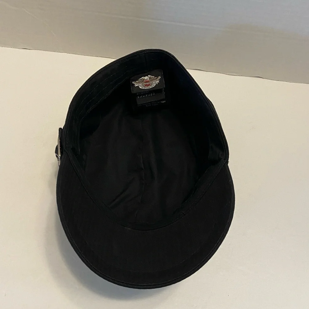 Harley Davidson Women’s Embroidered Logo Cabbie Cadet Cap/Hat Black Small - Picture 8 of 12